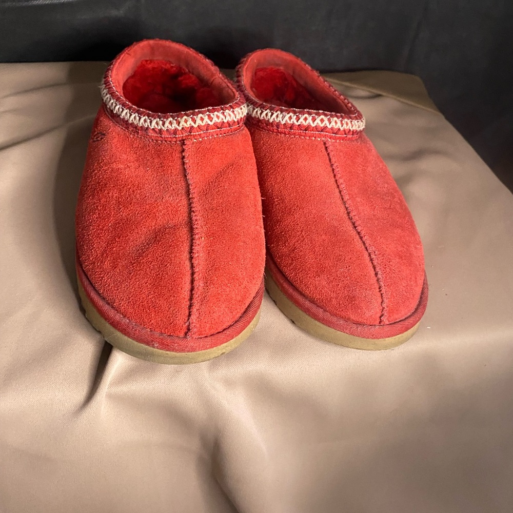 Cozy Red Suede Slippers